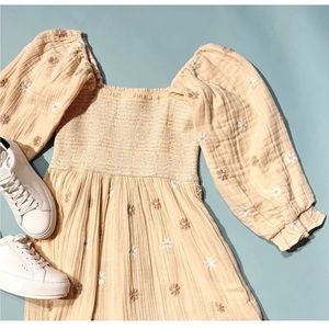 Free People Dahlia Embroidered Maxi Dress Pearl Island S